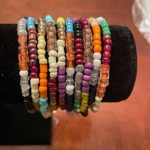 Beautiful multi color grape seeds beads stretch braclets